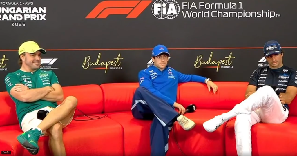 Colapinto compartió una ronda de prensa con Carlos Sainz y Fernando Alonso