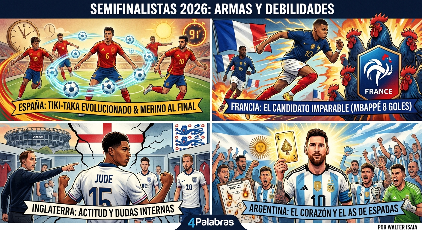 Las armas y las debilidades de los semifinalistas