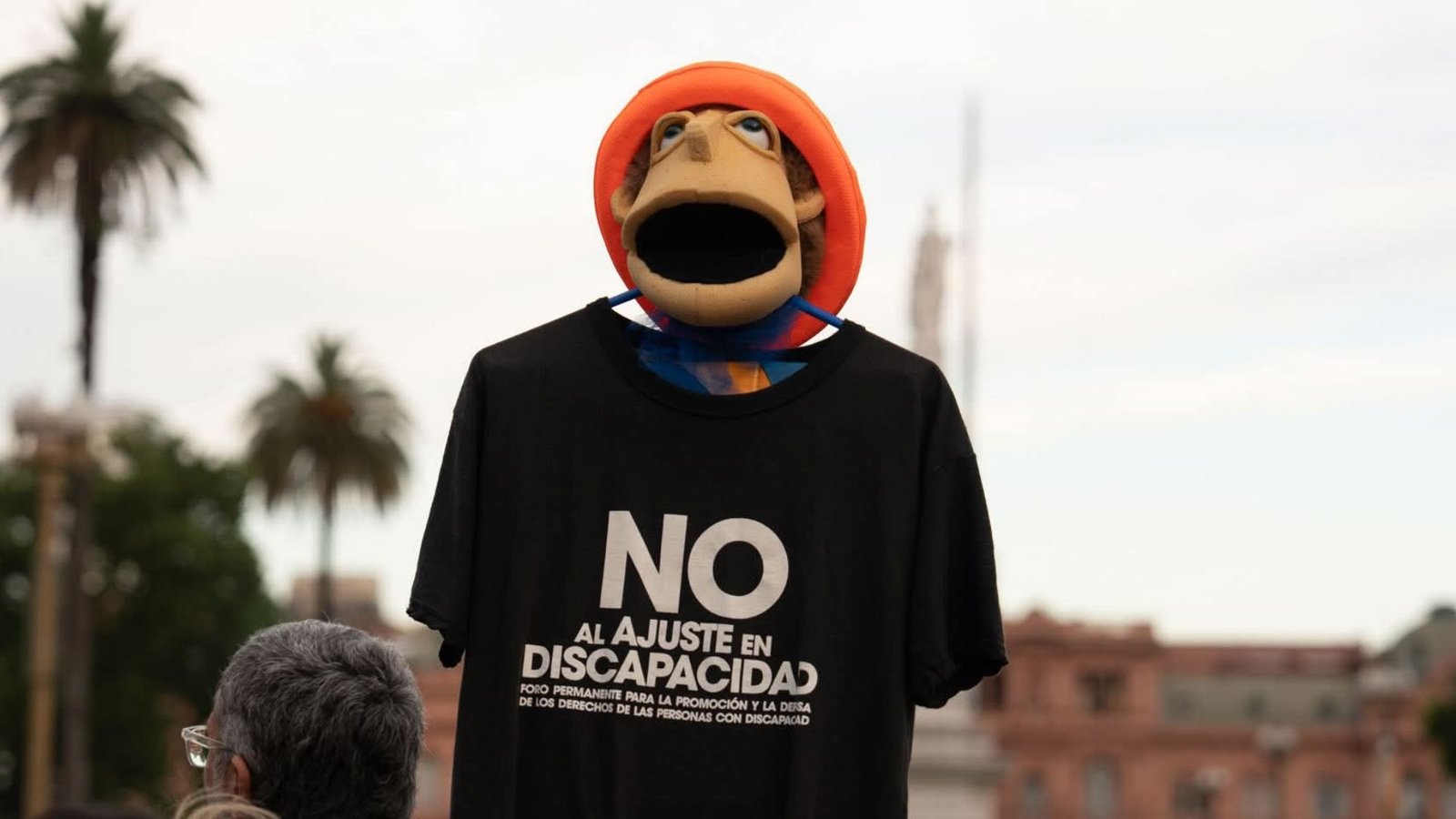 Un muñeco de gomaespuma hoy es el faro de las marchas contra el ajuste en discapacidad. Luego de la partida de su creador, tomó las calles con la remera de la lucha para ser la presencia física y el grito de todos aquellos que no pueden viajar a las plazas pero exigen ser reconocidos.
