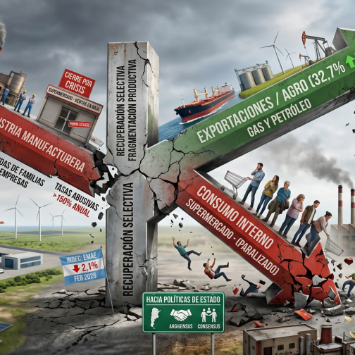 Fragmentación productiva: una “K” como foto de la economía