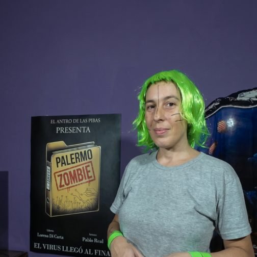 Rodaje de Palermo zombie, de su libro "El pancho del futuro", que reúne cinco obras de teatro.