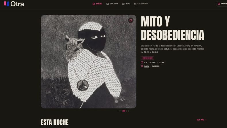La imagen muestra la obra Sikán con chivo (1993) de la artista cubana Belkis Ayón, incluida en la exposición "Mito y desobediencia" en el MALBA.