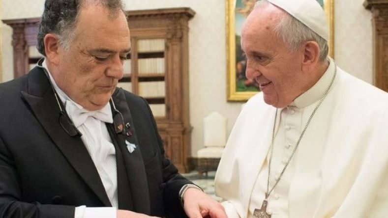 Valdes con Papa Francisco